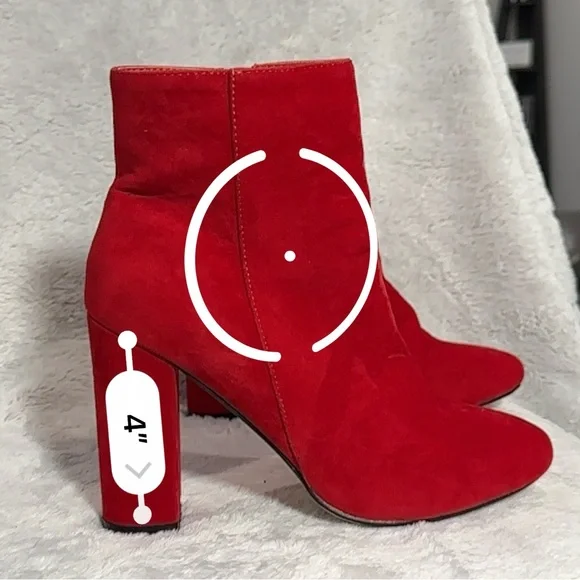 PrettyLittleThing RED Heeled Boots with Chunky Heel and Rounded Toe Women size 6 - Picture 9 of 15